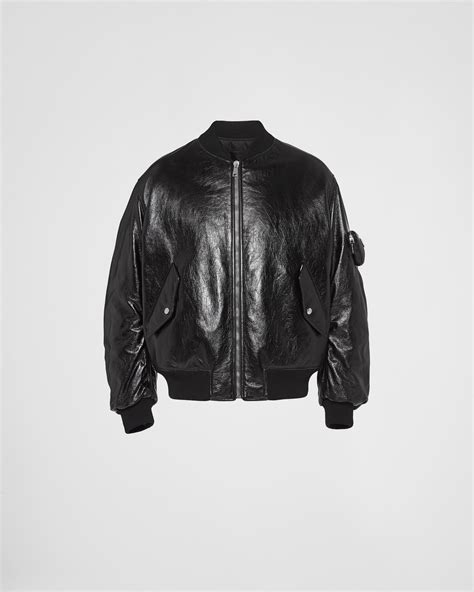 prada bomber leather|prada leather bomber jacket.